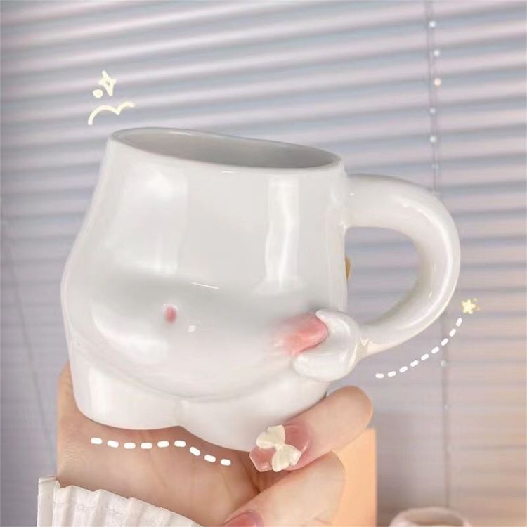 Y2K Aesthetic Yummy Tummy Ceramic Mug - Cute Coquette Style for Cozy Vibes