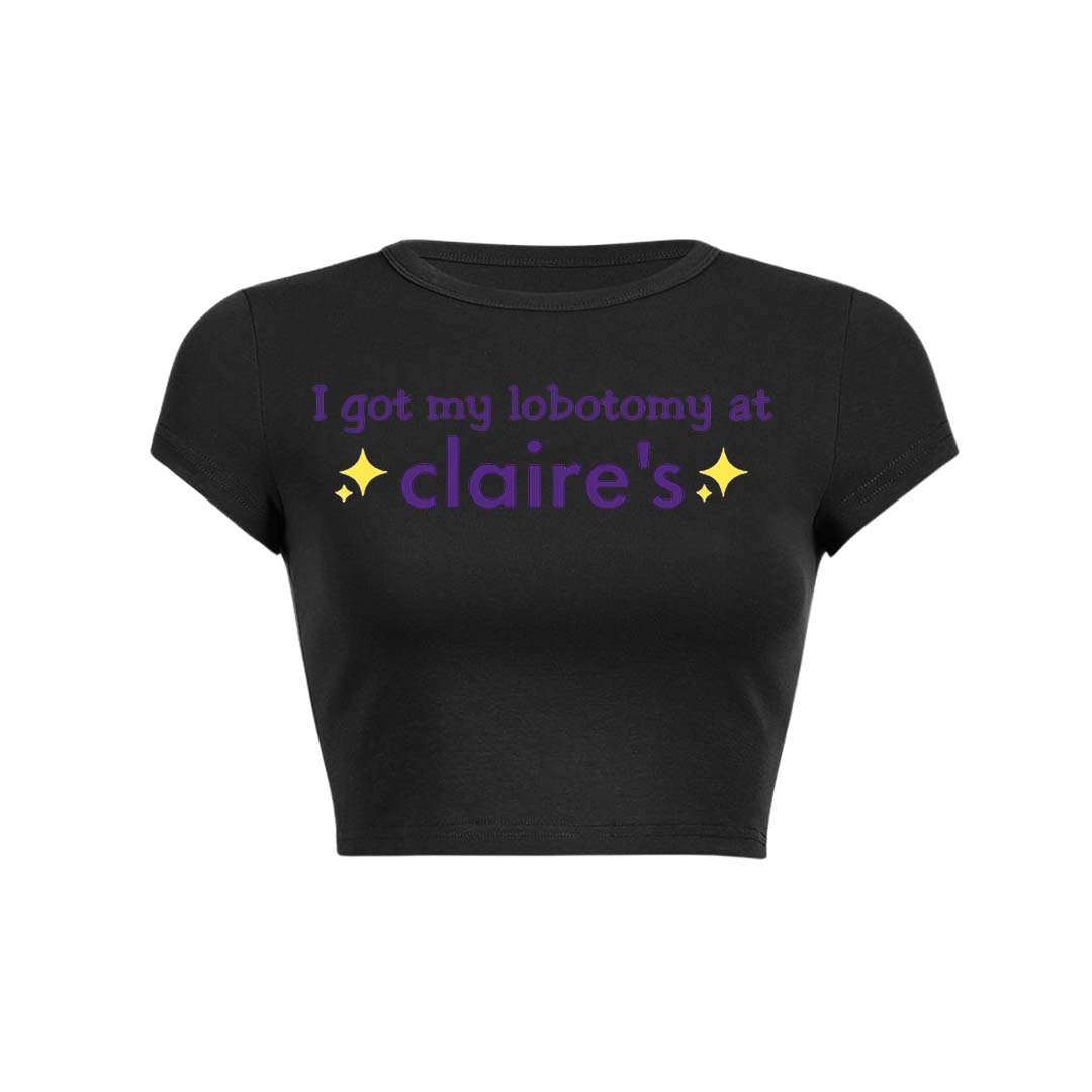 Y2K Baby Tee Crop Top - Cute Pastel Goth Aesthetic with 90s Grunge Vibes