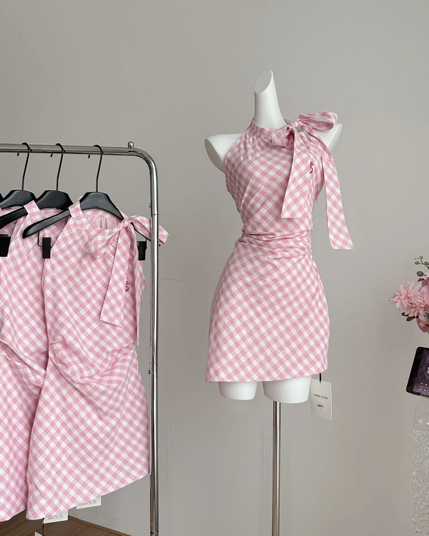 Y2K Cottagecore Gingham Picnic Dress - Cute Pastel Aesthetic for Summer Outings