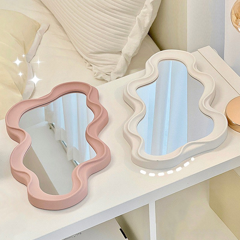 Y2K Fashion Asymmetrical Wavy Mirror - Aesthetic Room Decor for Vintage Vibes