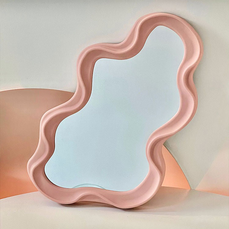 Y2K Fashion Asymmetrical Wavy Mirror - Aesthetic Room Decor for Vintage Vibes