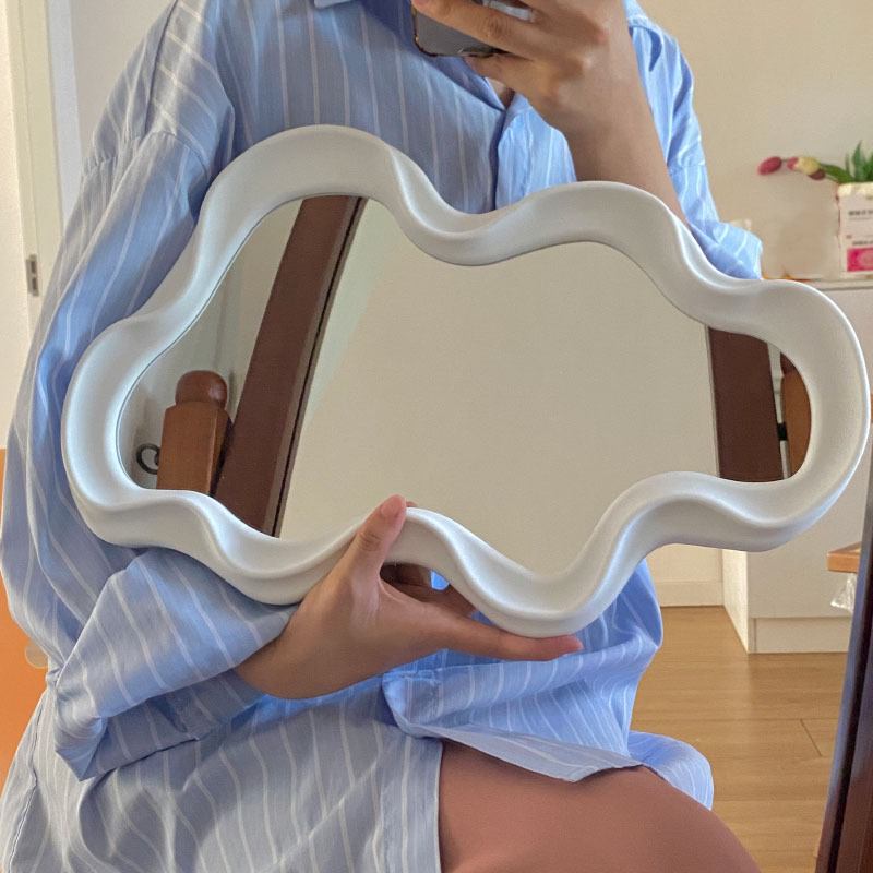 Y2K Fashion Asymmetrical Wavy Mirror - Aesthetic Room Decor for Vintage Vibes