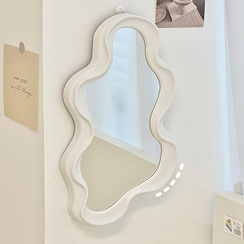 Y2K Fashion Asymmetrical Wavy Mirror - Aesthetic Room Decor for Vintage Vibes