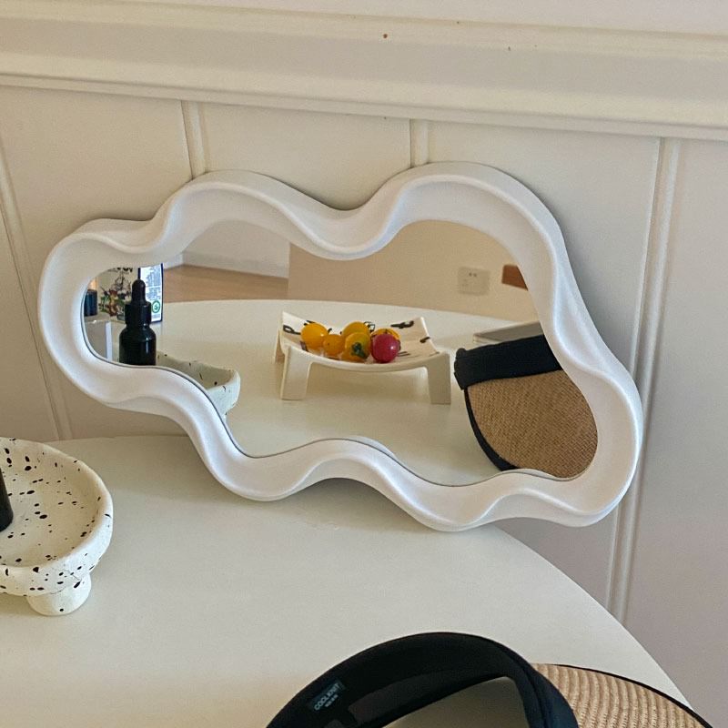 Y2K Fashion Asymmetrical Wavy Mirror - Aesthetic Room Decor for Vintage Vibes
