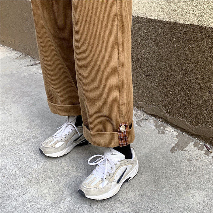 Y2K Fashion Cord Pants: Vintage Grunge Aesthetic with Comfy Style for Trendy Outfits