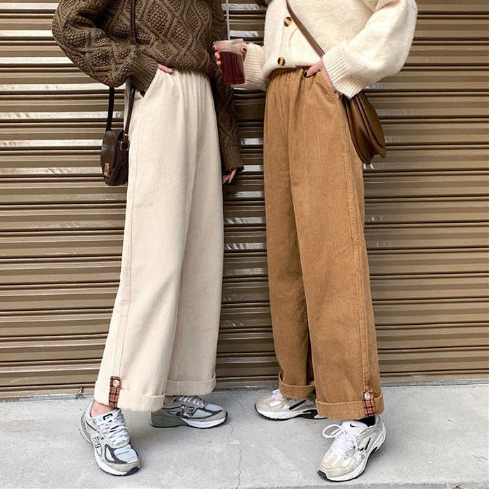 Y2K Fashion Cord Pants: Vintage Grunge Aesthetic with Comfy Style for Trendy Outfits