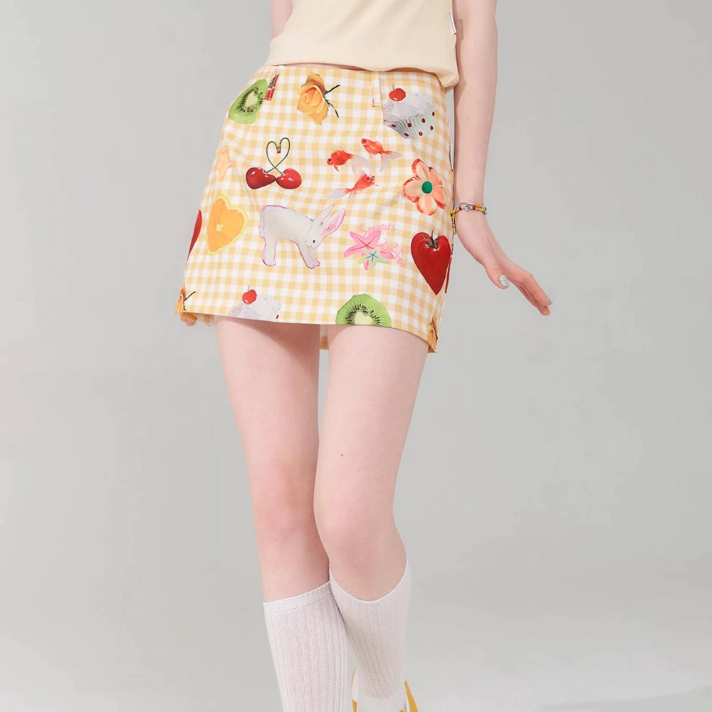 Y2K Fashion Gingham Cargo Skirt - Cute Coquette Aesthetic for Grunge and Cottagecore Styles