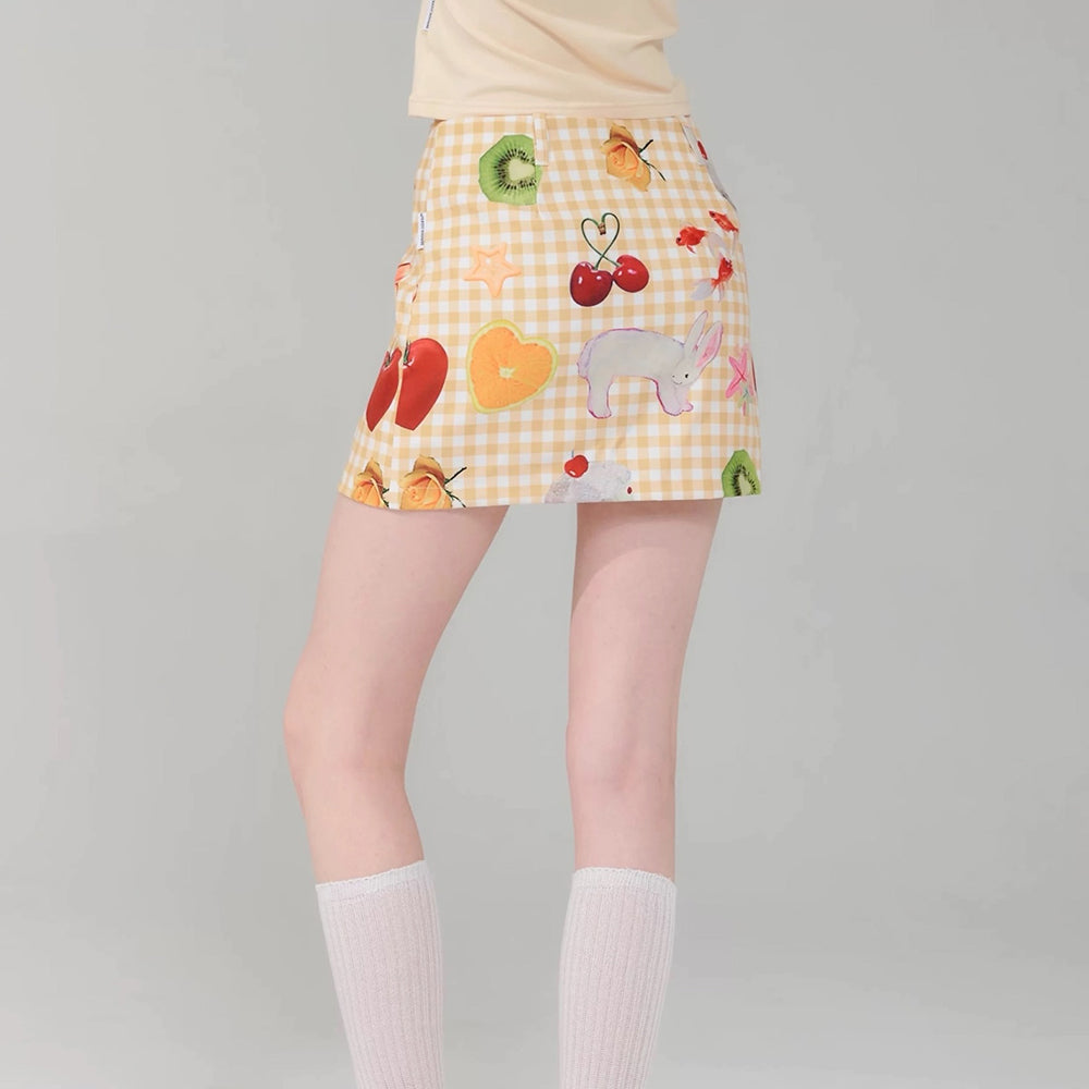 Y2K Fashion Gingham Cargo Skirt - Cute Coquette Aesthetic for Grunge and Cottagecore Styles