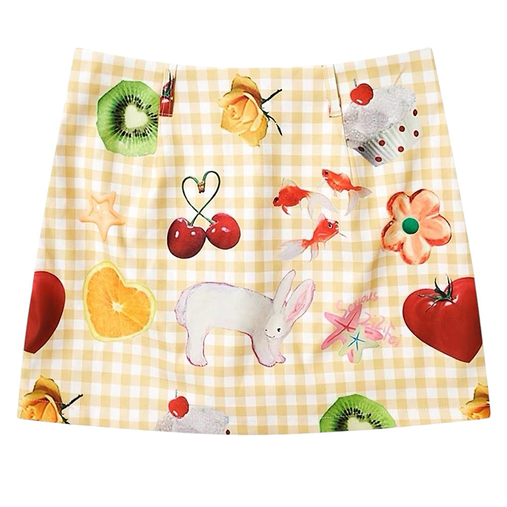 Y2K Fashion Gingham Cargo Skirt - Cute Coquette Aesthetic for Grunge and Cottagecore Styles