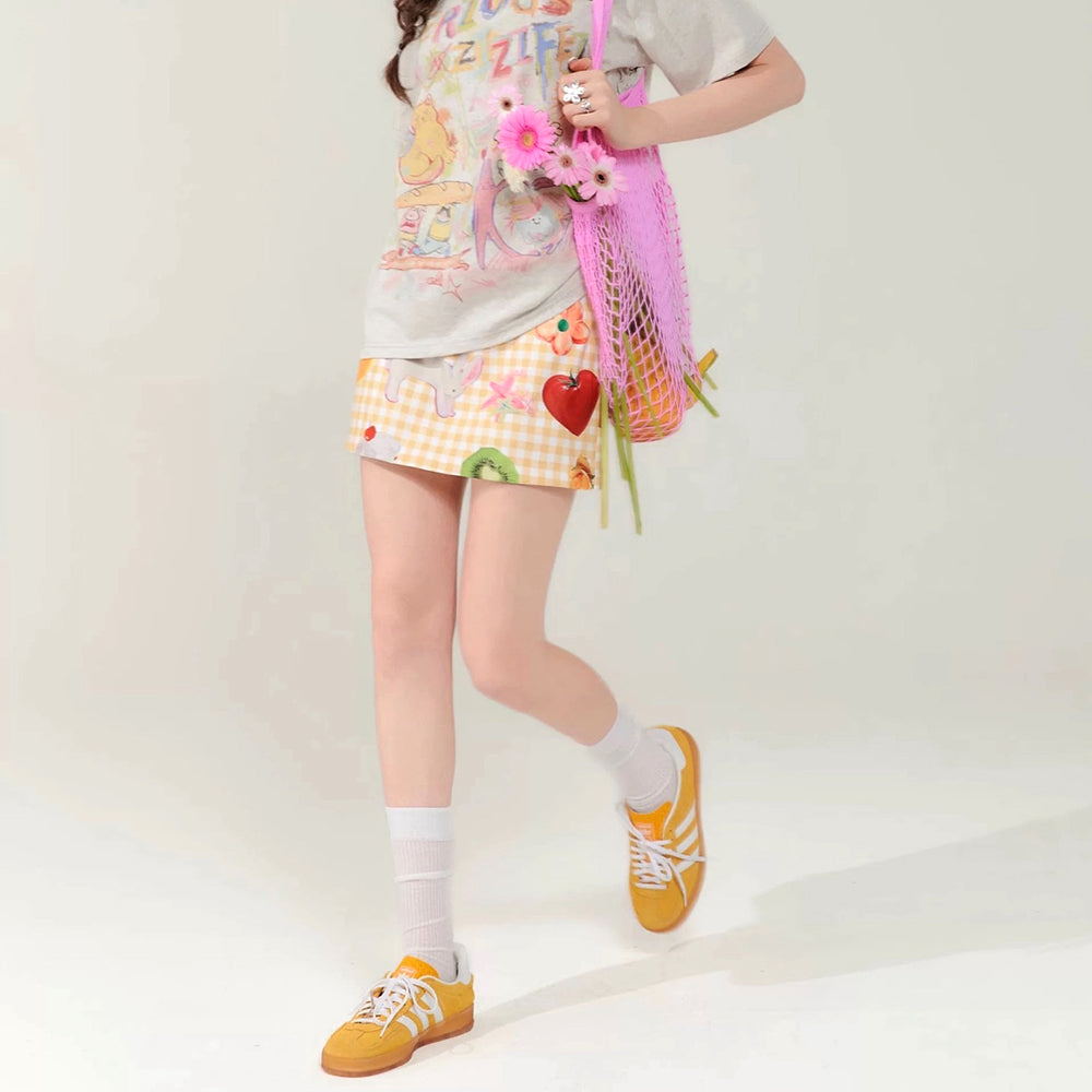 Y2K Fashion Gingham Cargo Skirt - Cute Coquette Aesthetic for Grunge and Cottagecore Styles