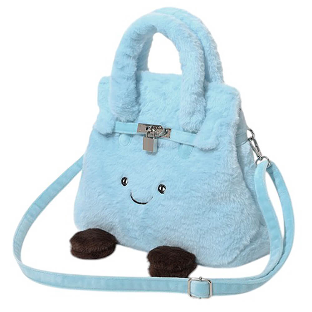 Y2K Fashion Smiling Face Plush Handbag - Cute Aesthetic Bag for Coquette & Grunge Styles