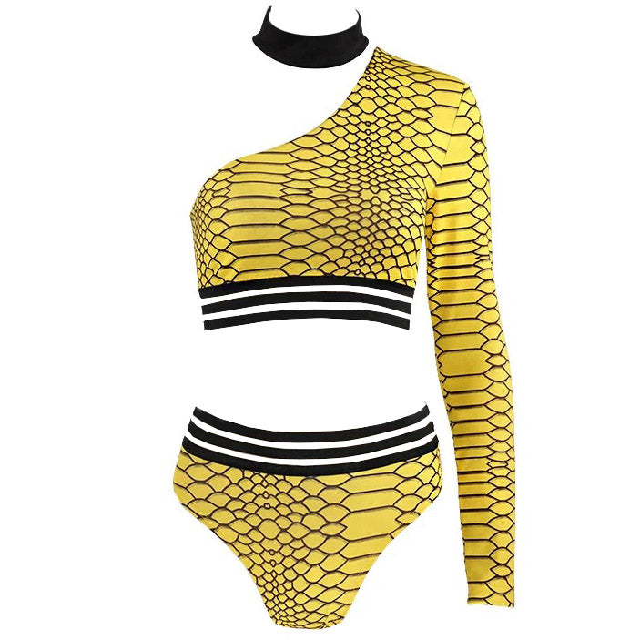 Y2K Fashion Yellow Snake Matching Set - Cute Tops & Comfy Aesthetic Outfits for Trendy Looks
