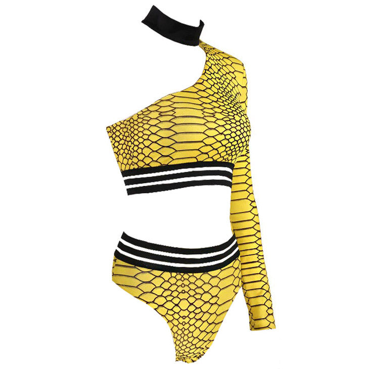 Y2K Fashion Yellow Snake Matching Set - Cute Tops & Comfy Aesthetic Outfits for Trendy Looks