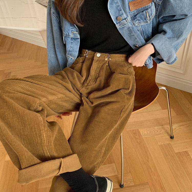 Y2K Grunge Aesthetic Cord Pants - Comfy Cargo Style for Cute Outfits & Vintage Vibes