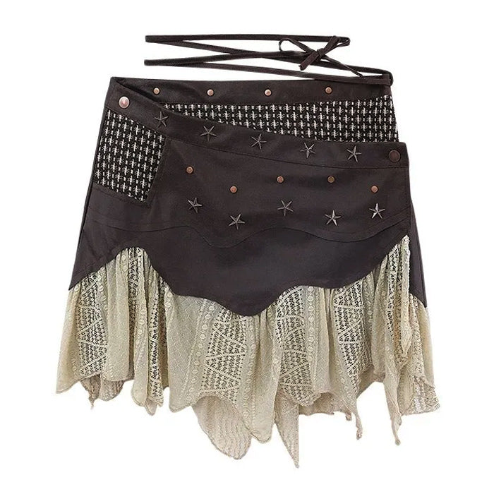 Y2K Grunge Fairy Mini Skirt - Cute Pastel Goth Aesthetic with Vintage 90s Style