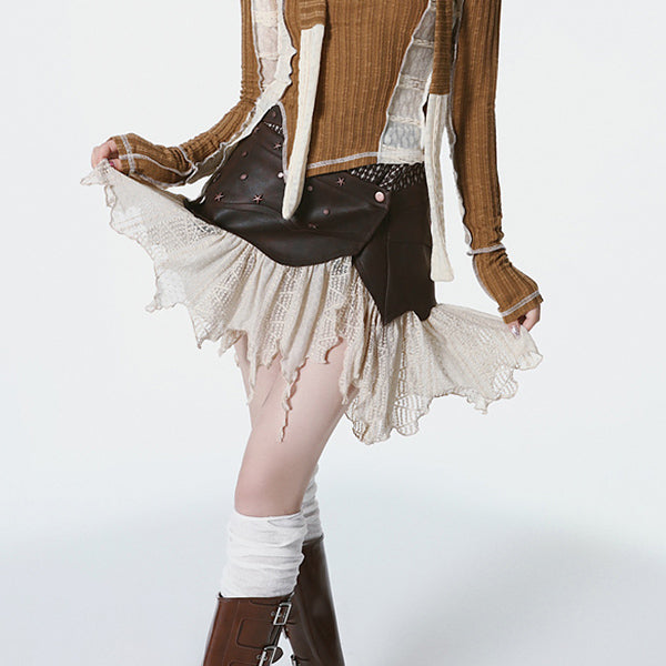 Y2K Grunge Fairy Mini Skirt - Cute Pastel Goth Aesthetic with Vintage 90s Style