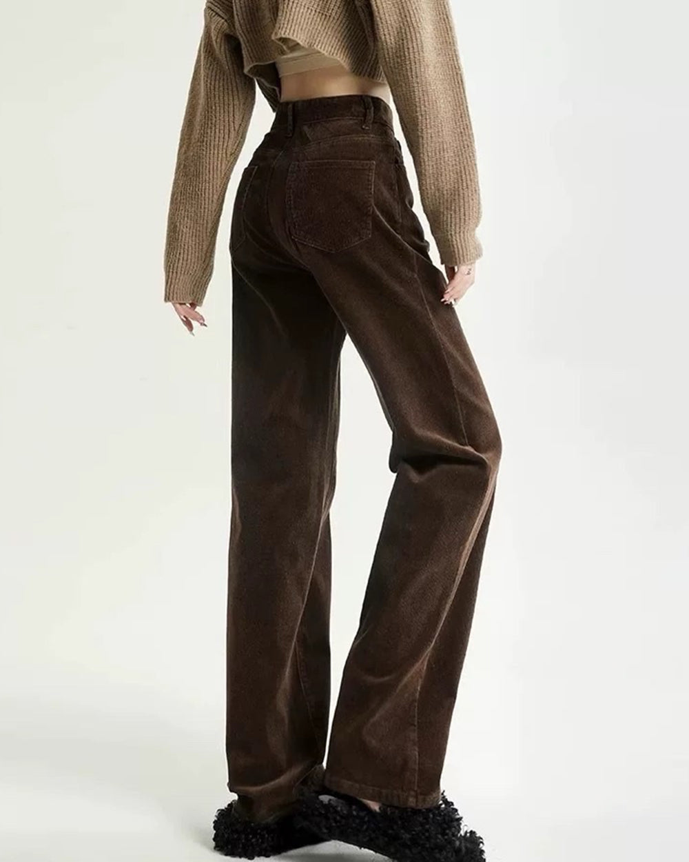 Y2K High-Rise Retro Cord Pants - Vintage Grunge Aesthetic for Comfy, Stylish Outfits