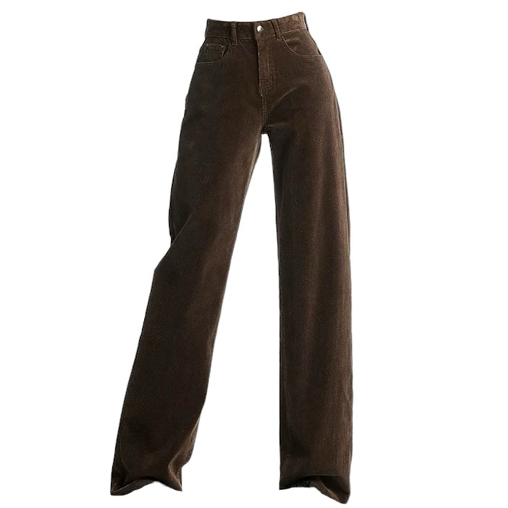 Y2K High-Rise Retro Cord Pants - Vintage Grunge Aesthetic for Comfy, Stylish Outfits