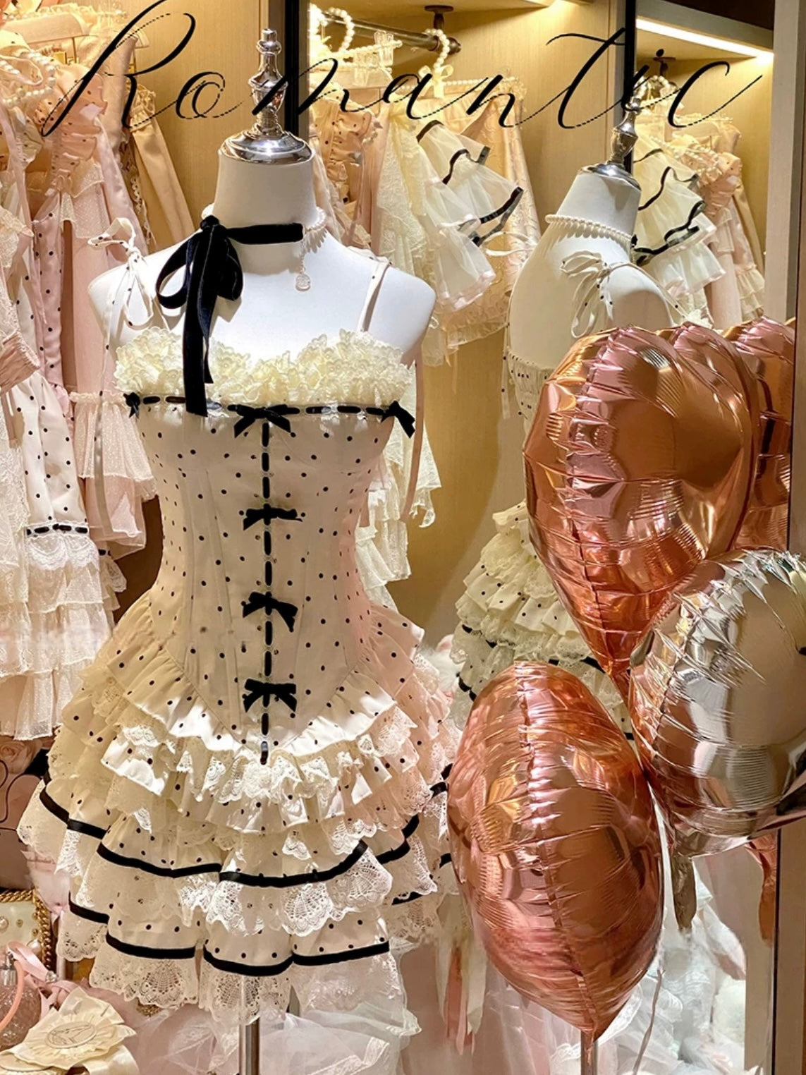 Y2K Vintage Polka Dot Corset Set - Cute Tops for Coquette Aesthetic & Grunge Style