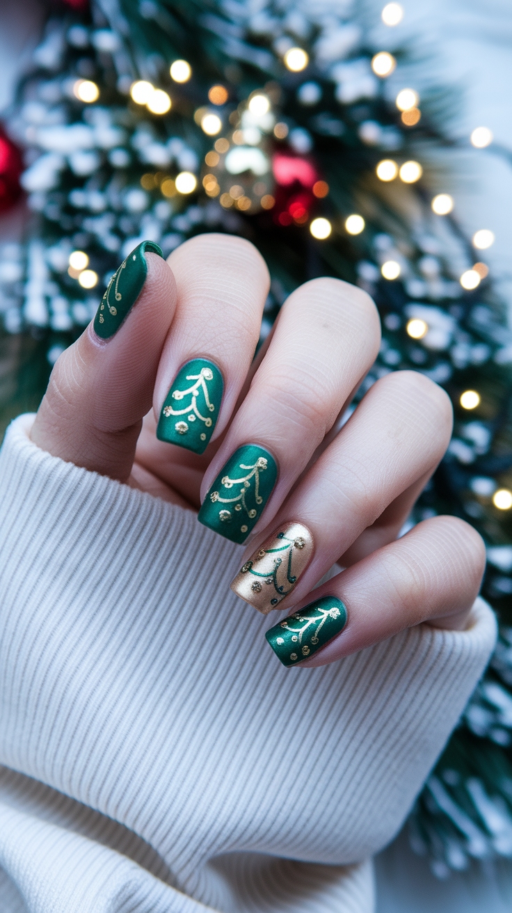 christmas tree nail art