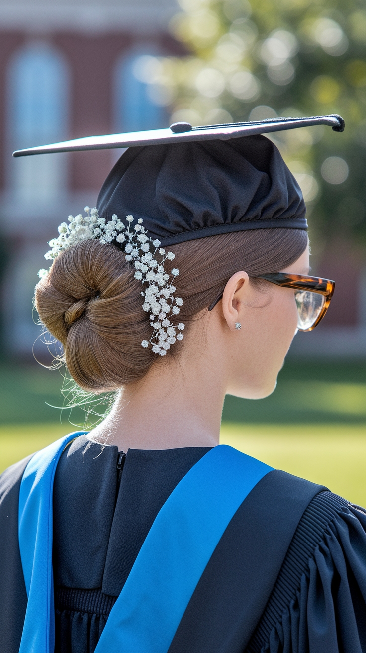 graduation hairstyles with cap