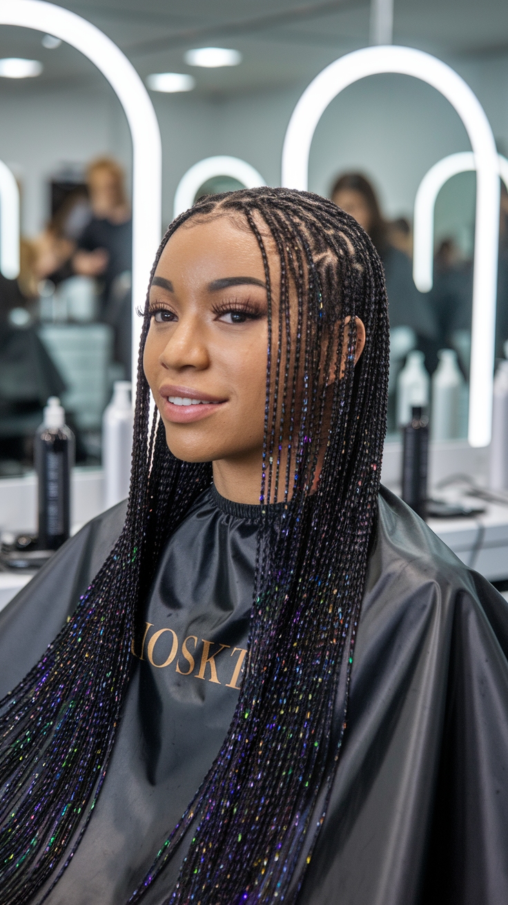 hair tinsel black hair