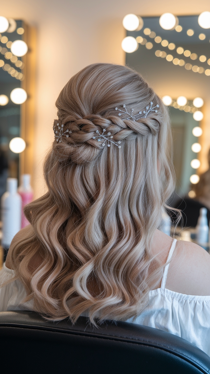 half up half down prom hair