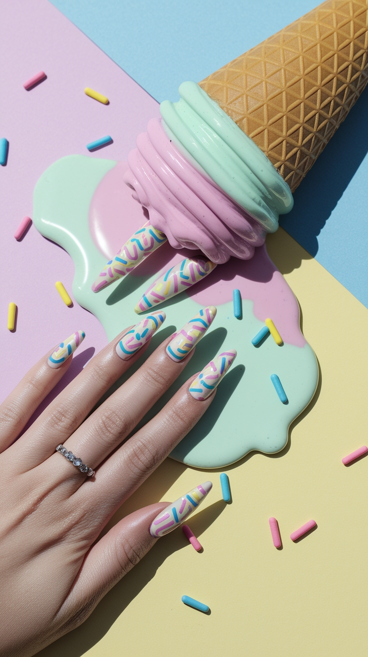 Ice Cream Nail Art: Fun & Whimsical Designs outfit idea