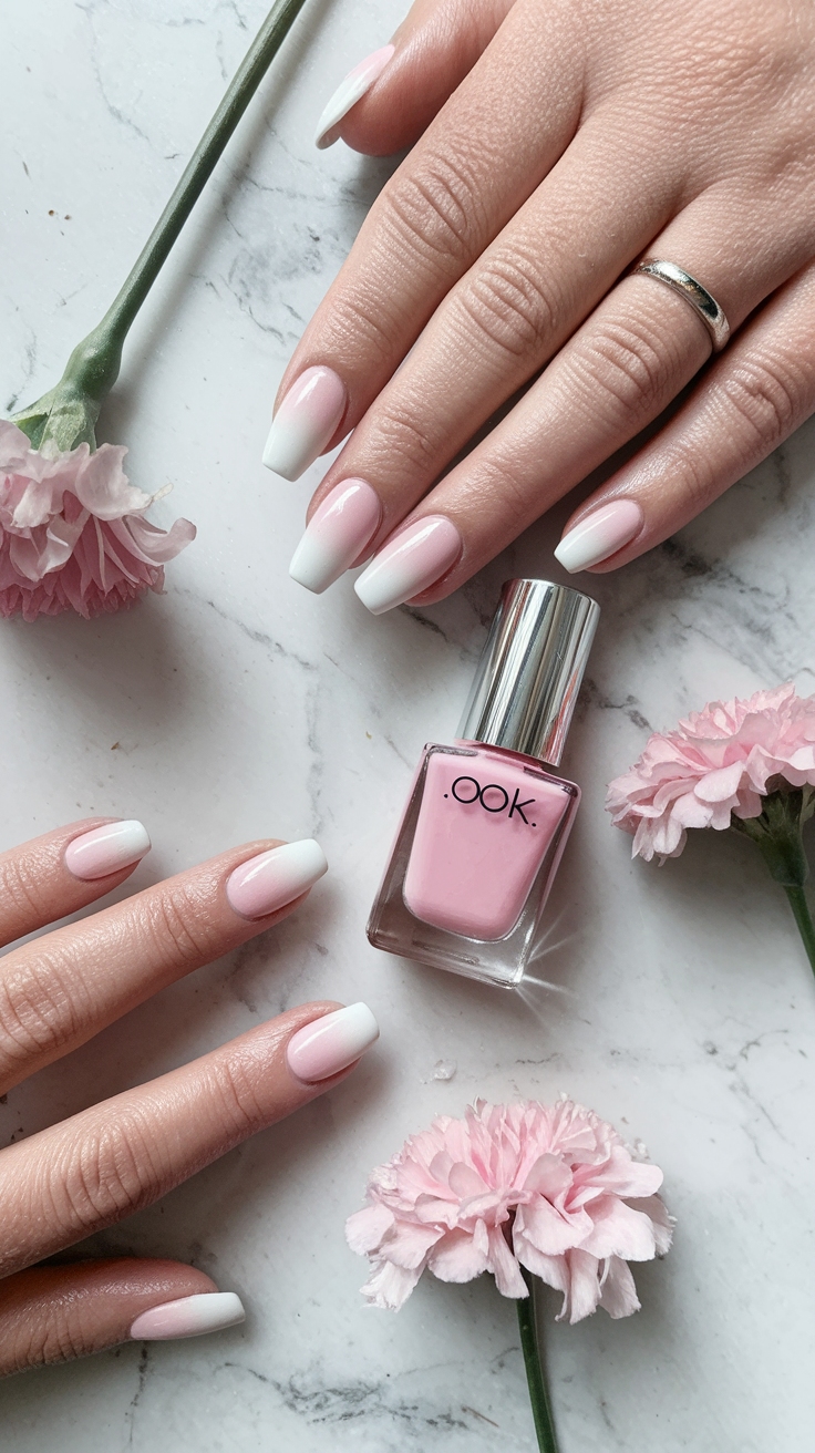 nail art babyboomer couleur