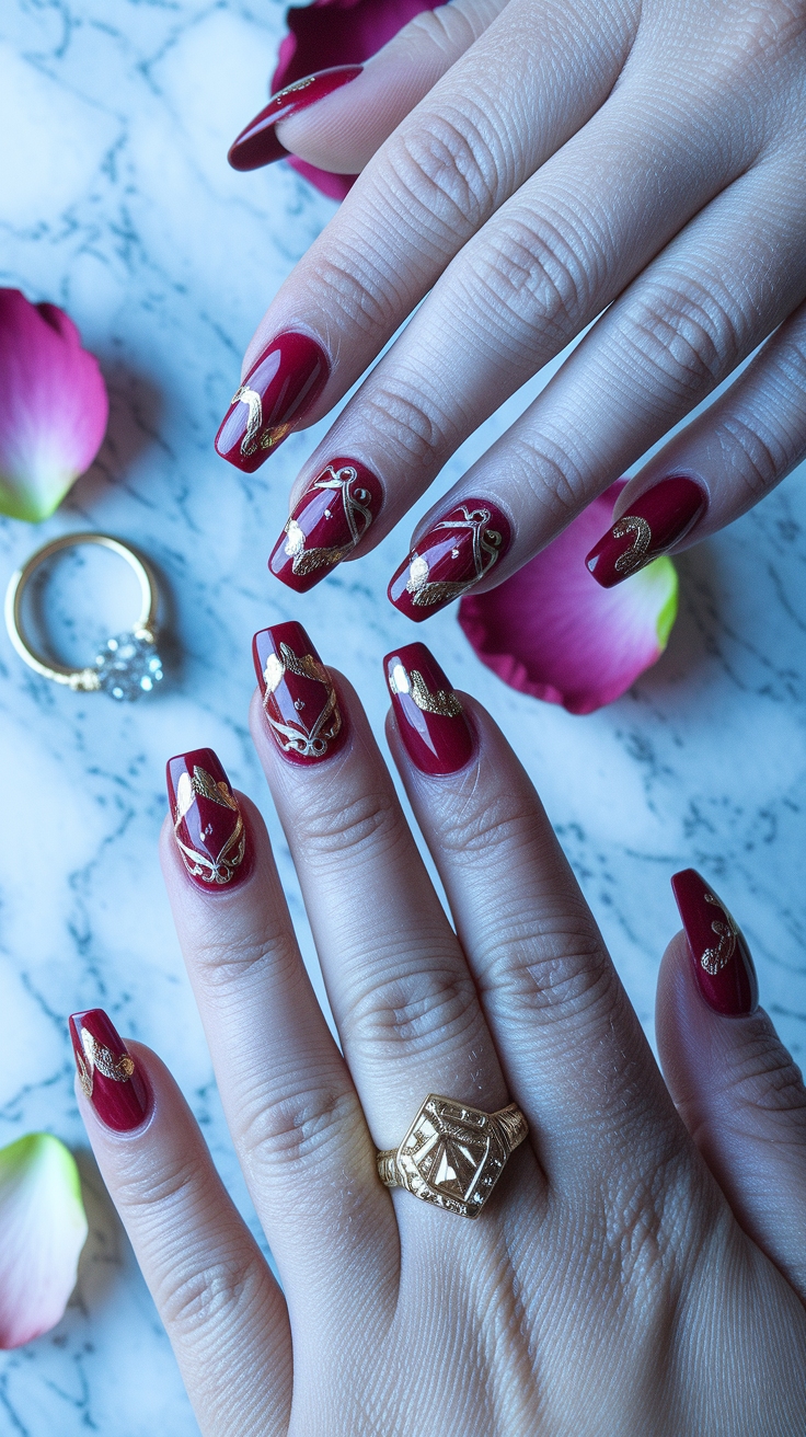 nail art red designs