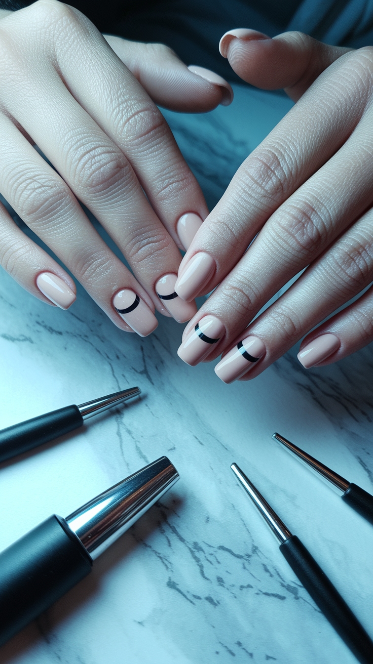 nail art short nails simple
