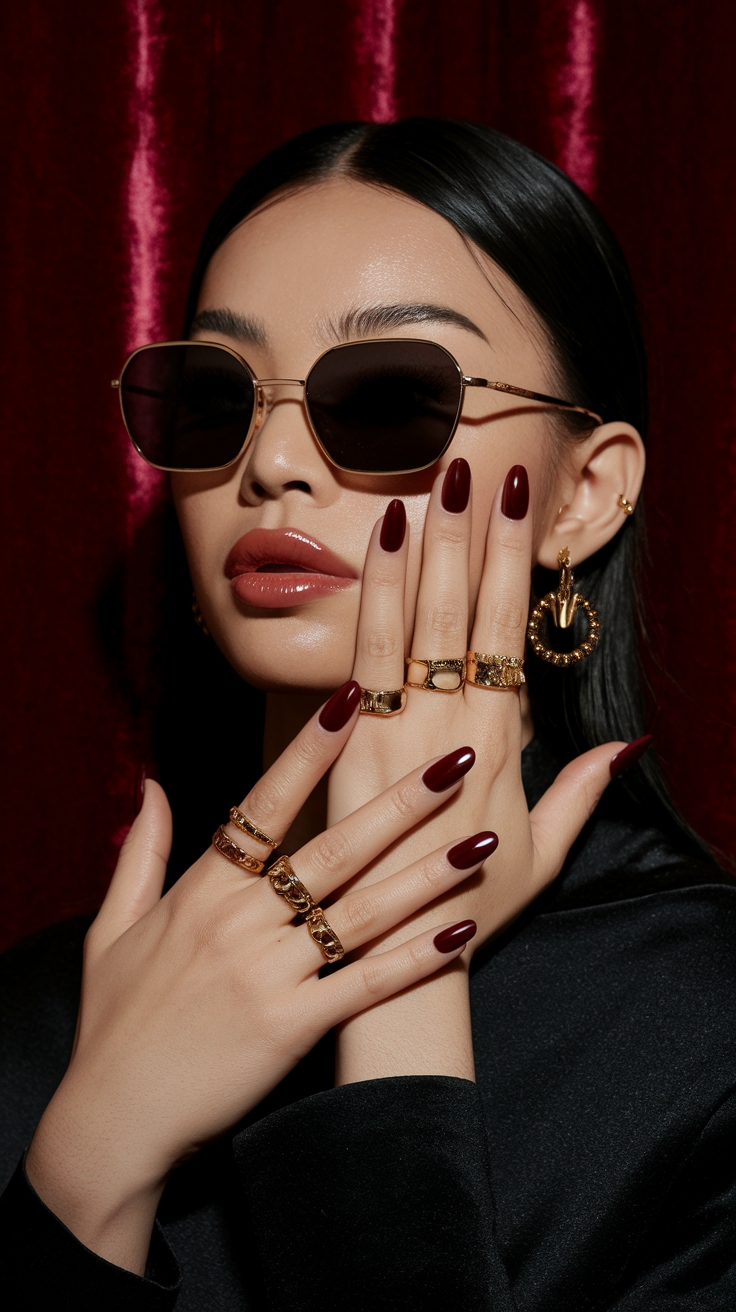 nail ideas dark red