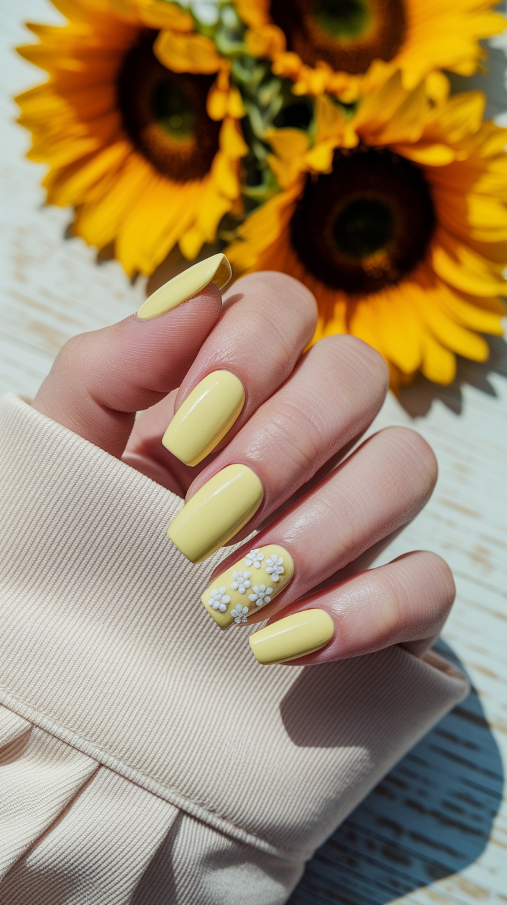 pastel yellow nail ideas