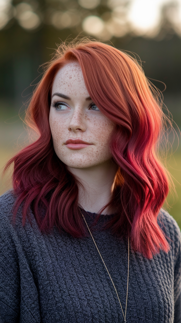 Red Hair on Brown Hair: Trending Styles to Try outfit idea