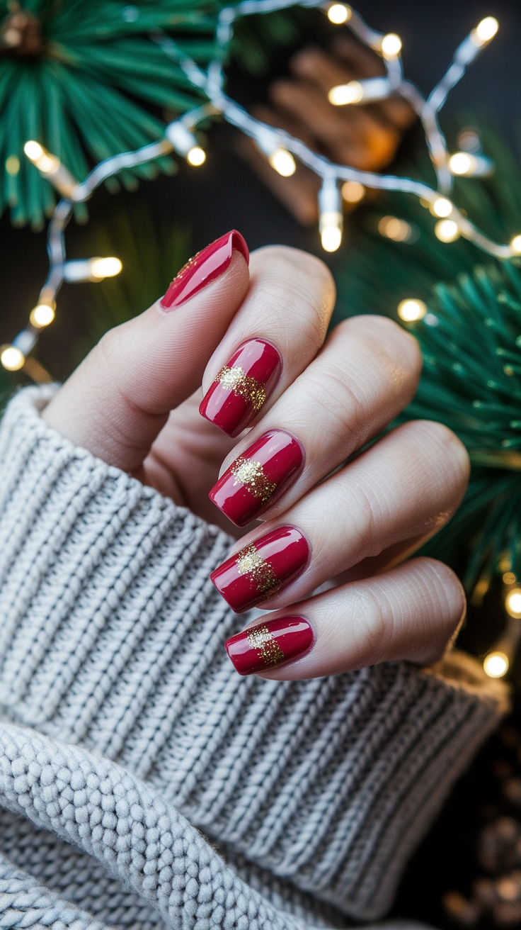 red holiday nail designs