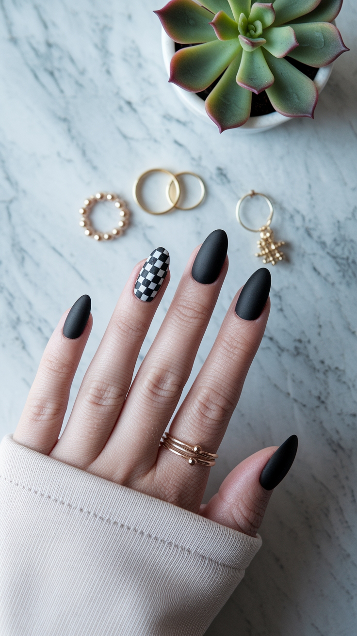 simple black nail designs