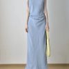 2023 Summer Romantic Beach Vacation Off-Shoulder Tie Dress for Women - Sleeveless Slim Long Dress in Trendy Style