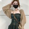 2023 Summer Vintage Drawstring Wide-Leg Denim Jumpsuit for Women - Slimming Strapless Versatile Fashion