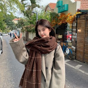 2023 Women's Imitation Cashmere Scarf - Plaid High-End Shawl Neck Warmer for Autumn and Winter Fashion Trend