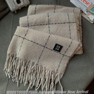 2023 Women's Imitation Cashmere Scarf - Plaid High-End Shawl Neck Warmer for Autumn and Winter Fashion Trend