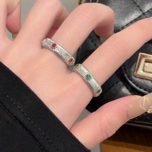 2024 Gold-Plated Snowflake Gemstone Ring for Women, Light Luxury Open-Set Zircon Trendy Fashion Accessory