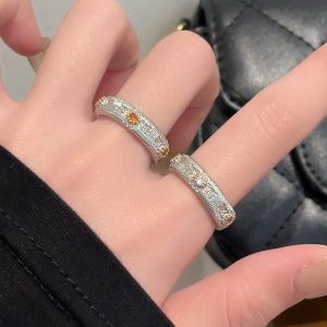 2024 Gold-Plated Snowflake Gemstone Ring for Women, Light Luxury Open-Set Zircon Trendy Fashion Accessory