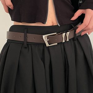 2024 New Style Black Casual Pants with Belt - Korean Version, Versatile Niche Decoration for Summer Fashion