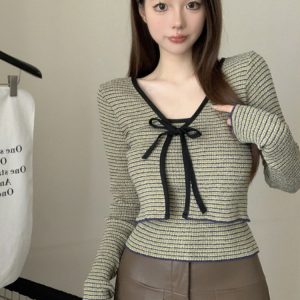 2024 Spring Slim-Fit Bowknot Cardigan and Camisole Set - Stylish Niche Layering Top