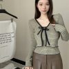 2024 Spring Slim-Fit Bowknot Cardigan and Camisole Set - Stylish Niche Layering Top