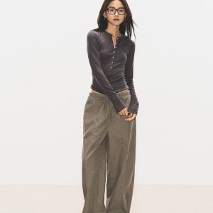 2024 Women's Basic Straight Leg Work Pants - Loose Wide Leg Casual Trousers for Everyday Wear