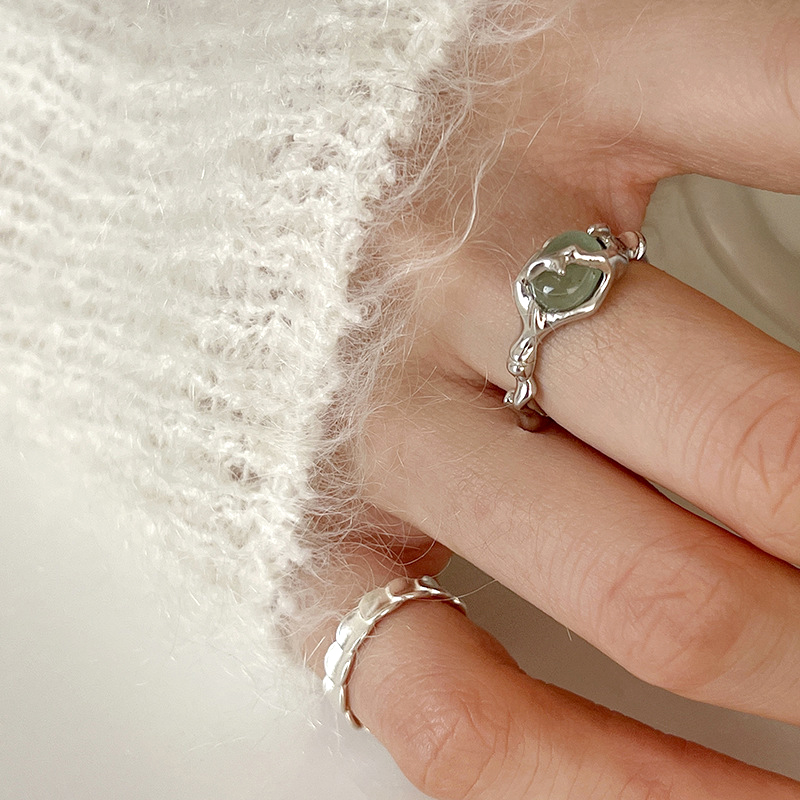 2025 Chinese Jade Bamboo Joint Ring for Women - Elegant, Versatile High-Quality Fashion Jewelry