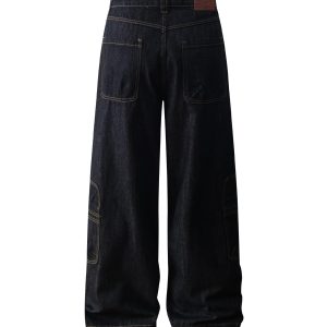 2025 Summer American Vintage Multi-Pocket Baggy Work Pants - Stiff A-Line Jeans for Retro 90s Style