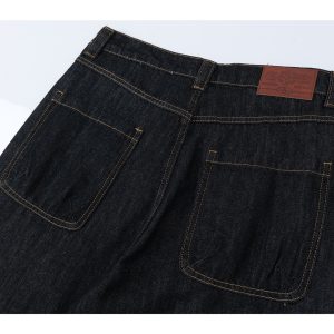 2025 Summer American Vintage Multi-Pocket Baggy Work Pants - Stiff A-Line Jeans for Retro 90s Style