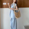 2025 Summer Women's Casual Polo Collar Top and Wide-Leg Pants Set, Loose Fit Two-Piece Outfit for Effortless Style